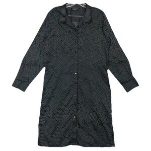 Foxcroft Womens 12 Shirt Dress Black Polka Dot Business Casual Office Siren READ